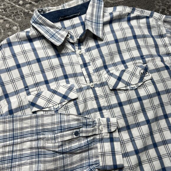 Marithe Francois Girbaud Long Sleeve Button Up Shirt Mens XXXL 3XL Blue Y2K 90s - Picture 2 of 13